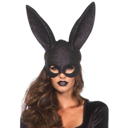 Leg Avenue Masque Rabbit - Noir Pailleté